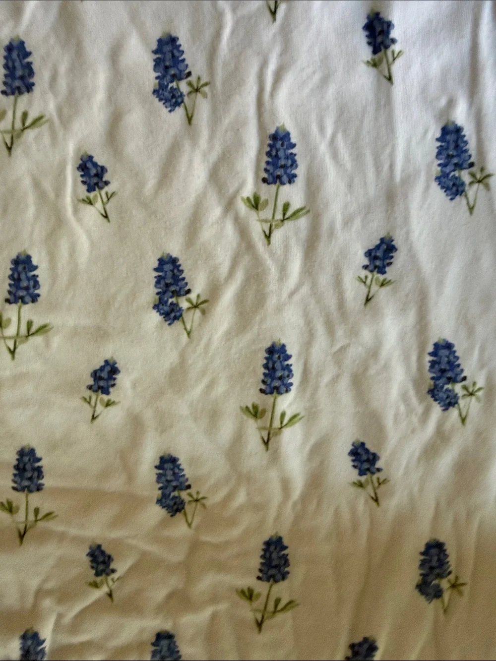 Kyte BABY White Sleep Sack with Blue Floral Print Medium -.5 tog